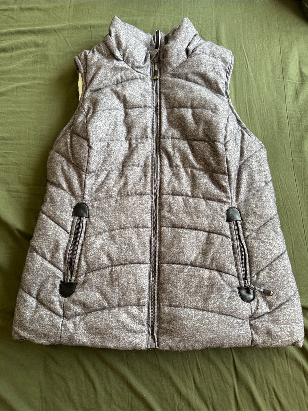 Gray Quilted Puffer Vest